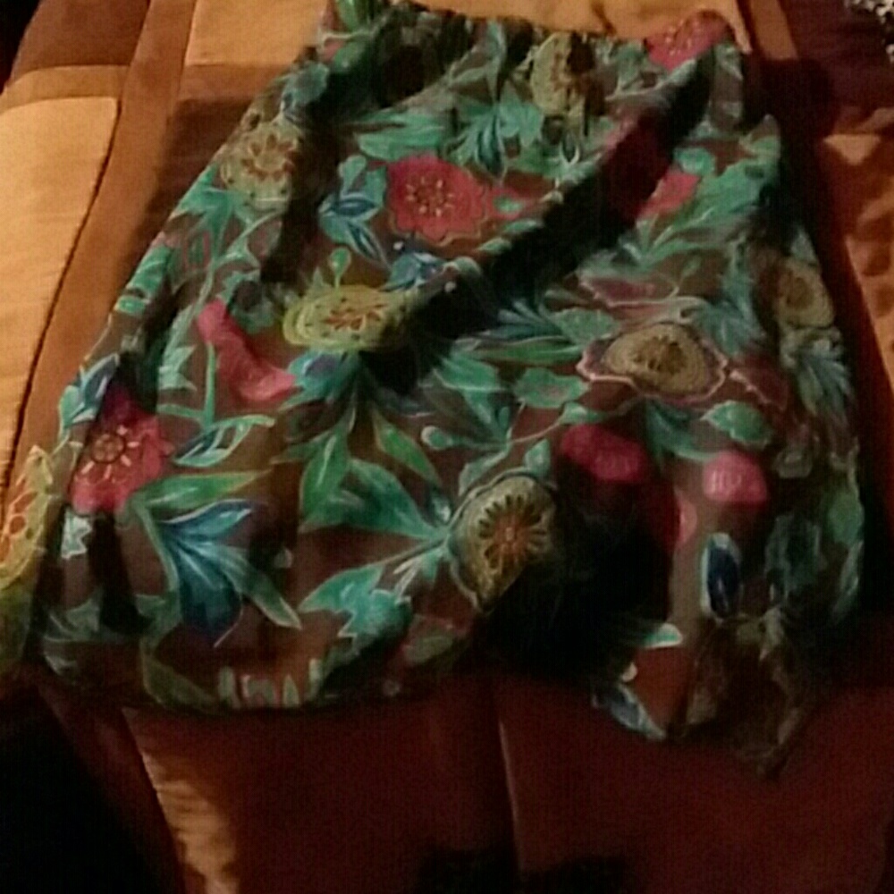 A flowery skirt It was worn maybe once or twice.
